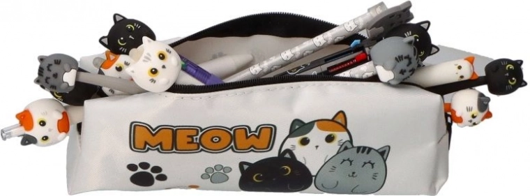 Estuche de un compartimento con gatitos meow
