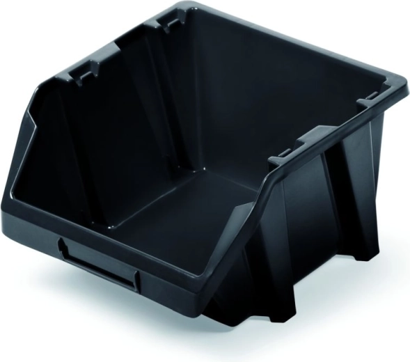 Caja de almacenamiento de plástico apilable Bineer Short 118 × 98 × 70 mm, negra