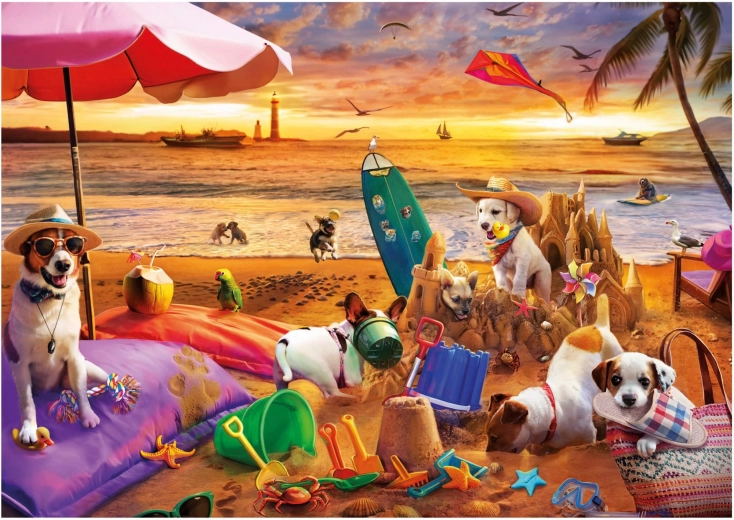 Puzzle Educa Perros en la playa 1000 piezas