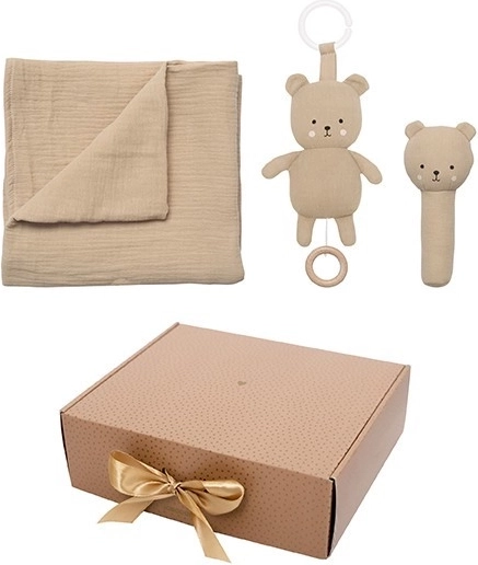 Jabadabado set de regalo para bebé con manta de muselina Osito