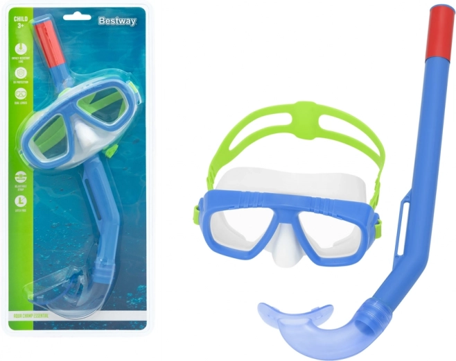 Máscara de buceo infantil y snorkel Bestway azul