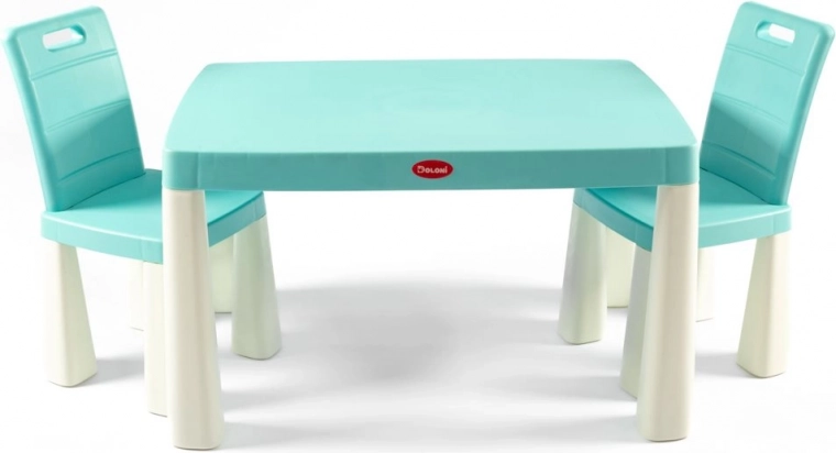 Mesa infantil de plástico con sillas azul-blanco DOLONI