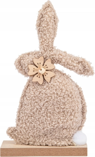 Figura decorativa de conejo bouclé beige 22 cm