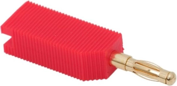 Conector banana dorado rojo para cables de 4 mm