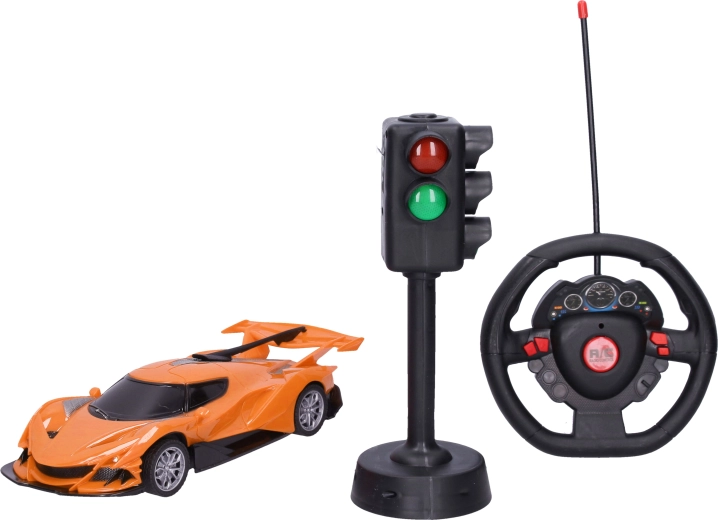 Coche RC de carreras con efectos realistas