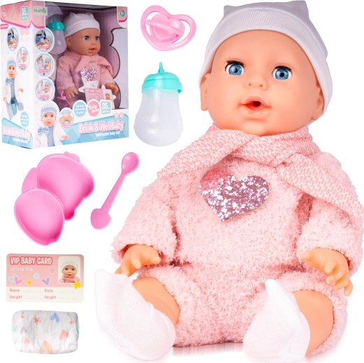 Muñeca 35 cm bebe y hace pis Tosia con accesorios