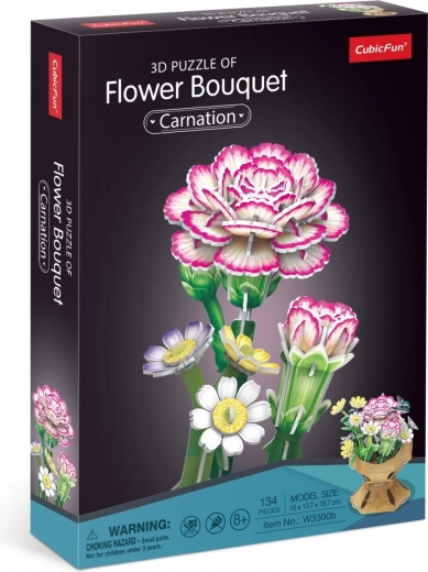 Puzzle 3D Ramo de flores Claveles