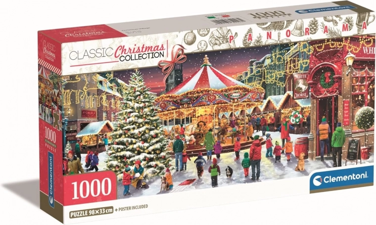 Puzzle panorámico Clementoni Pueblecito navideño de 1000 piezas