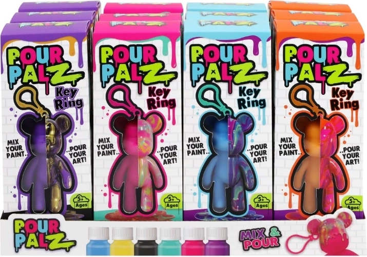Pour palz set creativo para verter pinturas – llavero de osito