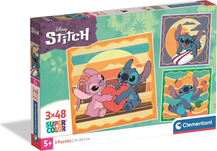 Puzzle Clementoni Stitch: extraterrestre amistoso 3×48 piezas