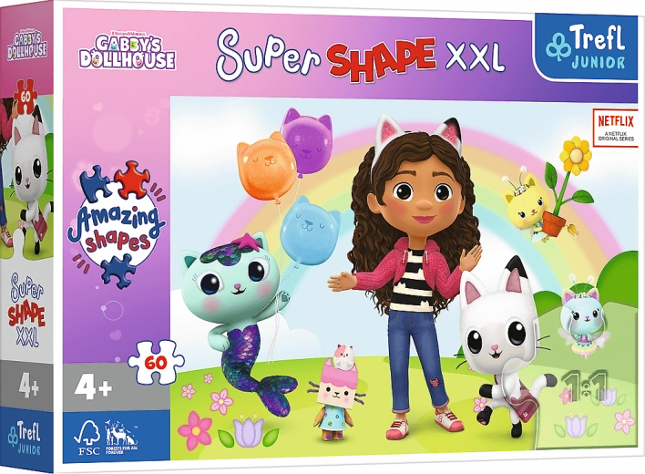 Puzle XXL con los alegres amigos de Gabi - La casa de muñecas de Gabby