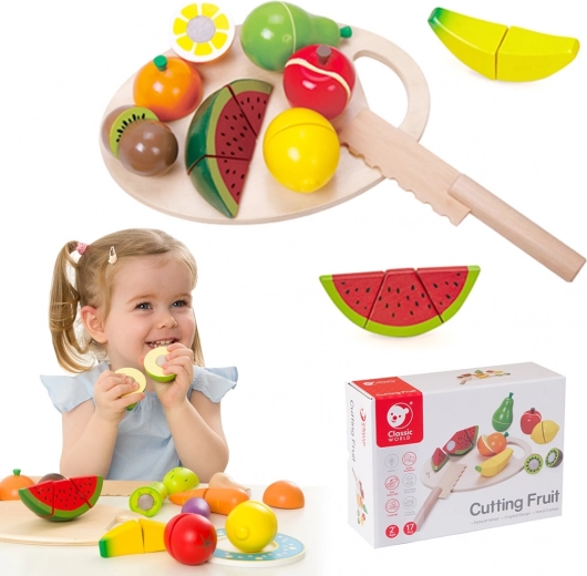 Set de frutas para cortar de madera Classic World