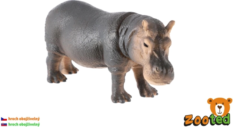 Zooted hipopótamo anfibio figura de plástico 12 cm - 1 pieza