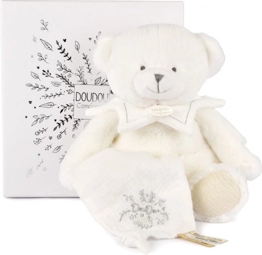 Set de regalo Doudou: osito de peluche con mantita beige