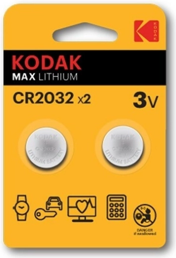 Pila de botón de litio KODAK CR2032 3 V, 2 uds