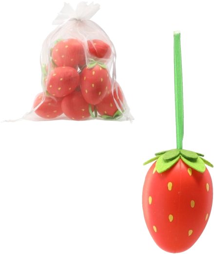 Set de 9 huevos colgantes de Pascua con motivo de fresas