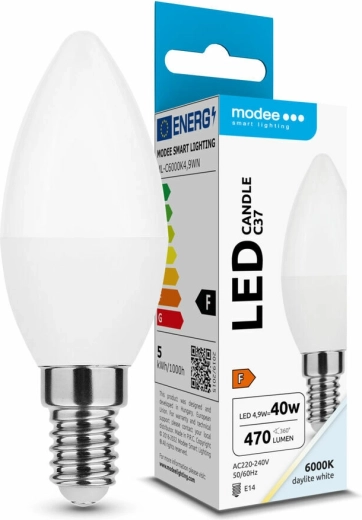 Bombilla LED tipo vela E14 4,9 W 470 lm blanco frío