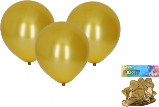 Globos inflables dorados metalizados 30 cm, set de 10 uds.