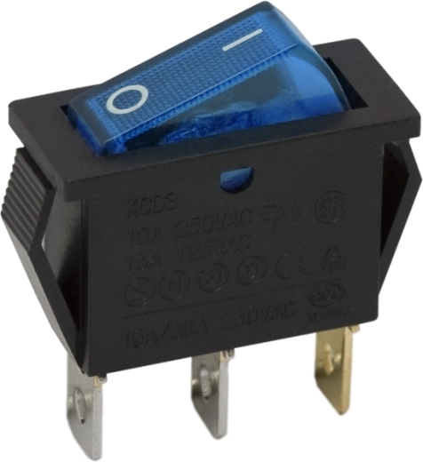 Interruptor basculante con iluminación LED azul