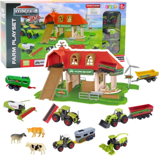 Granja con granero, tractores y animales – 42 piezas