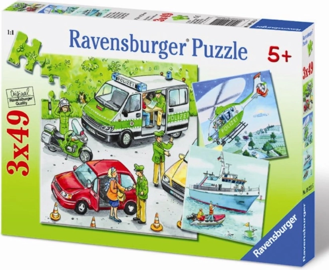 Puzzle policía en acción 3×49 piezas RAVENSBURGER