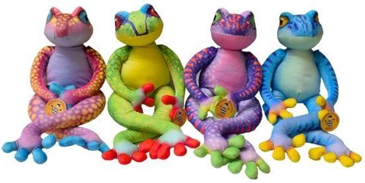 Rana de peluche colorida (larga, mediana) - 1 pieza