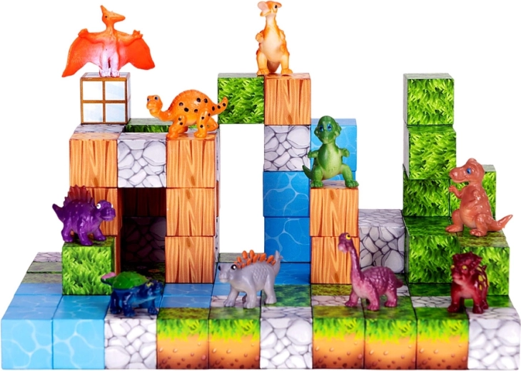 Mundo 3D creativo de naturaleza y dinosaurios