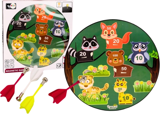 Juego infantil magnético de dardos con animales verde