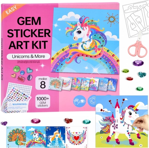 Set infantil de mosaico de diamantes para decorar imágenes con cristales (8 imágenes)