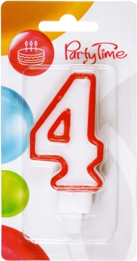 Vela de cumpleaños número 4 roja