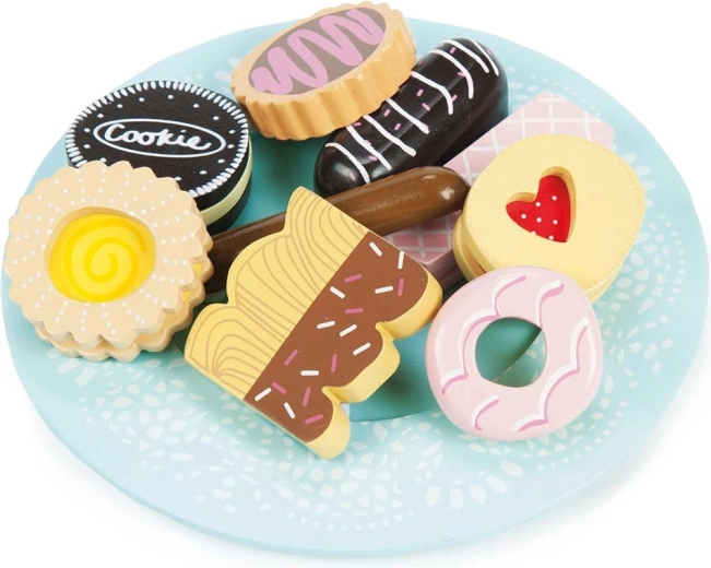 Galletas de madera en plato de servir Le Toy Van