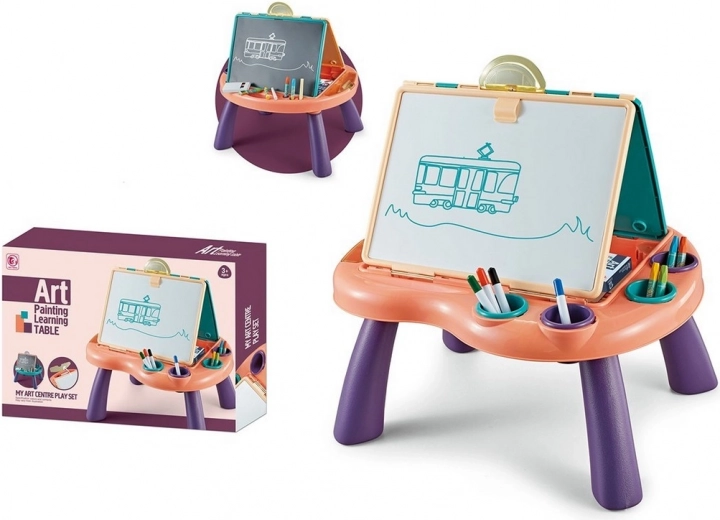 Tablero de dibujo con mesita