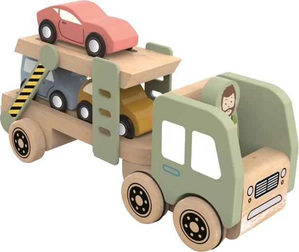 Transportador de coches de madera con cochecitos 2Kids Toys
