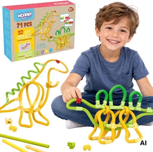 WOOPIE set de construcción creativa 3D de dinosaurio, 71 piezas