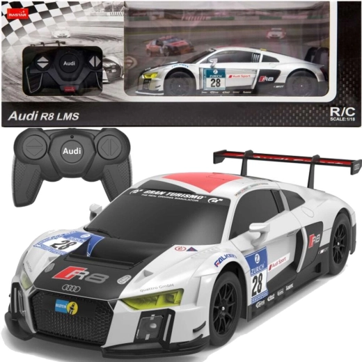 Coche RC 1:24 deportivo AUDI R8 LMS – blanco