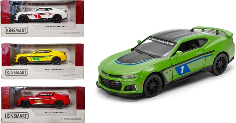 Kinsmart Chevrolet Camaro ZL1 – modelo de coche metálico con mecanismo Pull Back