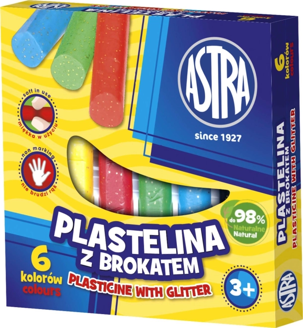 Plastilina Astra con purpurina – 6 colores