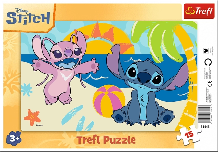Puzzle Trefl Lilo & Stitch: en el mar 15 piezas