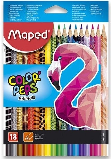 Lápices de colores triangulares MAPED Color'Peps Animals 18 uds