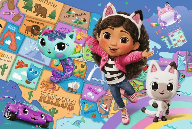 Puzzle 100 – Amistad en la casa de muñecas de gatos GABBY'S DOLLHOUSE