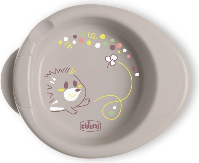 Chicco plato térmico antideslizante Warmy que mantiene la comida caliente gris 6m+
