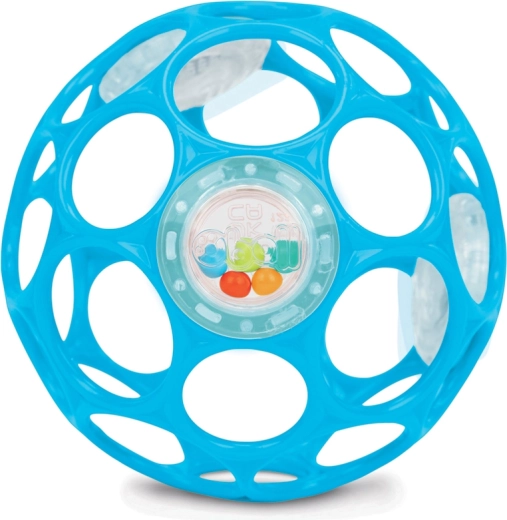 Pelota sonajero Oball azul de 10 cm