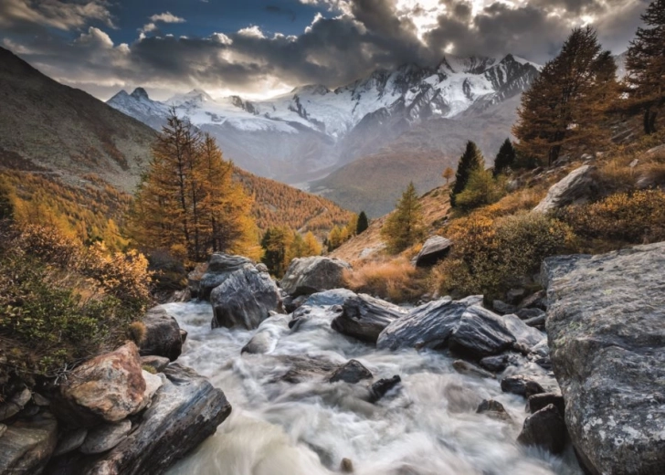Puzzle Arroyo de montaña en Suiza 1000 piezas