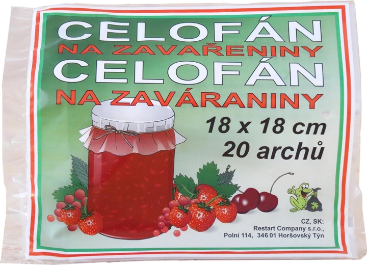 Hojas de celofán para conservas 18 × 18 cm (20 uds)