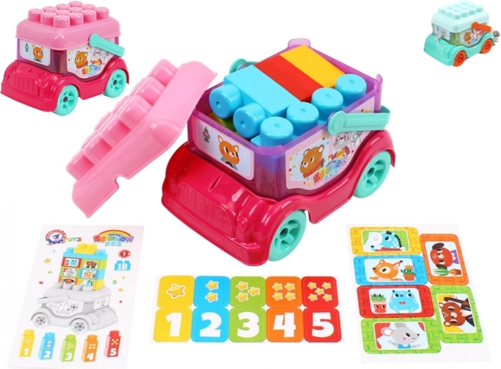 Autobús con bloques y asa 19 cm