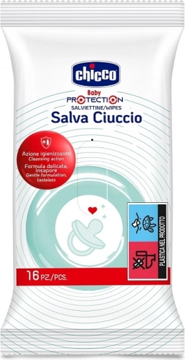 Chicco toallitas húmedas para chupetes y accesorios infantiles 16 uds