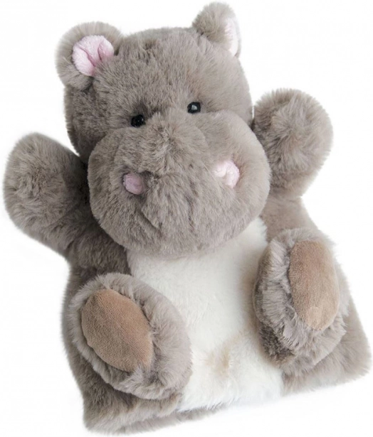 Doudou Histoire d’Ours peluche y títere de mano hipopótamo 25 cm