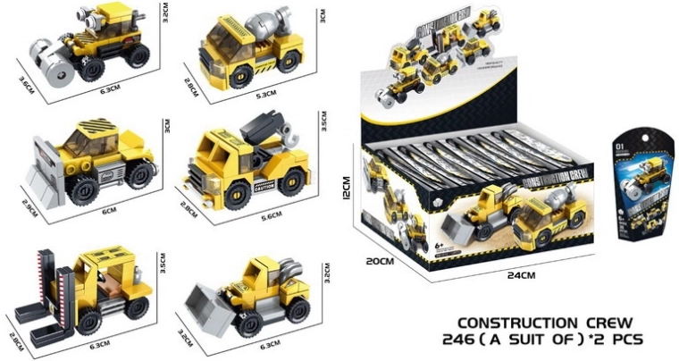 Juego de construcción: vehículo de obra 6,3 cm
