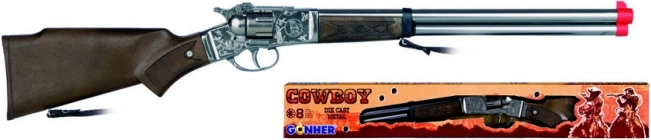 Rifle metálico plateado de vaquero