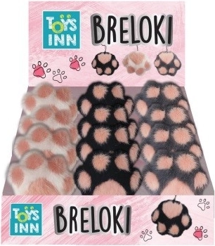 Llavero de peluche con forma de pata – mezcla de 3 diseños - 1 unidad